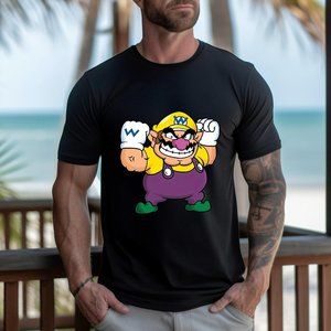 Wario Mens Logo Funny Nerd Gaming Mario Luigi Yoshi Fun T-shirt Gildan Tee Unise